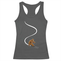 Bigfoot Skiing Racerback Tank Top Funny Sasquatch Ski Lover Mountain Skier Winter Sports - Wonder Print Shop