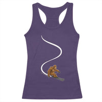 Bigfoot Skiing Racerback Tank Top Funny Sasquatch Ski Lover Mountain Skier Winter Sports - Wonder Print Shop