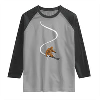 Bigfoot Skiing Raglan Shirt Funny Sasquatch Ski Lover Mountain Skier Winter Sports - Wonder Print Shop