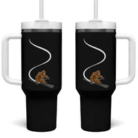 Bigfoot Skiing Tumbler With Handle Funny Sasquatch Ski Lover Mountain Skier Winter Sports - Wonder Print Shop