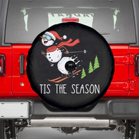 Funny Skiing Snowman Spare Tire Cover Funny Tis The Season Snow Ski Lover Skier - Wonder Print Shop