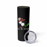 Funny Skiing Snowman Skinny Tumbler Funny Tis The Season Snow Ski Lover Skier - Wonder Print Shop