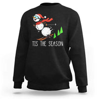 Funny Skiing Snowman Sweatshirt Funny Tis The Season Snow Ski Lover Skier - Wonder Print Shop