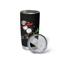 Funny Skiing Snowman Tumbler Cup Funny Tis The Season Snow Ski Lover Skier - Wonder Print Shop