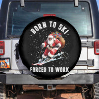 Skiing Santa Christmas Spare Tire Cover Funny Born to Ski Forced to Work - Wonder Print Shop