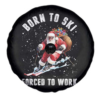 Skiing Santa Christmas Spare Tire Cover Funny Born to Ski Forced to Work - Wonder Print Shop