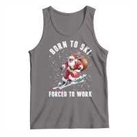 Skiing Santa Christmas Tank Top Funny Born to Ski Forced to Work - Wonder Print Shop