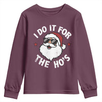 I Do It For The Ho's Youth Sweatshirt Funny Inappropriate Santa Christmas - Wonder Print Shop