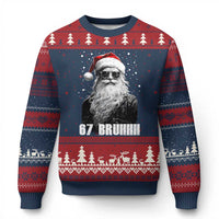 Cool Santa Claus Six Seven 67 Meme Ugly Christmas Sweater Funny 6 7 Gen Alpha Slang Viral Meme - Wonder Print Shop