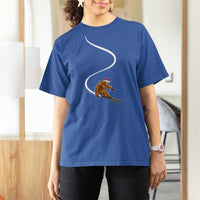 Christmas Bigfoot Skiing T Shirt For Women Funny Santa Sasquatch Ski Lover Mountain Skier Winter Sports - Wonder Print Shop