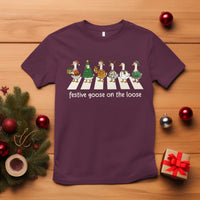 Funny Christmas Goose T Shirt Festive Goose On The Loose Xmas Meme - Wonder Print Shop