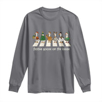 Funny Christmas Goose Long Sleeve Shirt Festive Goose On The Loose Xmas Meme - Wonder Print Shop