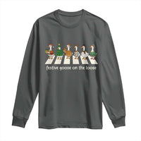Funny Christmas Goose Long Sleeve Shirt Festive Goose On The Loose Xmas Meme - Wonder Print Shop