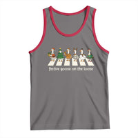 Funny Christmas Goose Tank Top Festive Goose On The Loose Xmas Meme - Wonder Print Shop