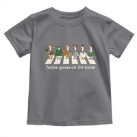 Funny Christmas Goose Toddler T Shirt Festive Goose On The Loose Xmas Meme - Wonder Print Shop