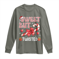 Funny Christmas Long Sleeve Shirt Sweet But Twisted Candy Cane Xmas Holiday