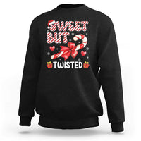 Funny Christmas Sweatshirt Sweet But Twisted Candy Cane Xmas Holiday - Wonder Print Shop