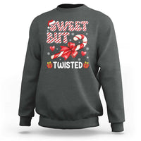 Funny Christmas Sweatshirt Sweet But Twisted Candy Cane Xmas Holiday - Wonder Print Shop
