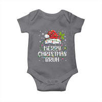 Merry Christmas Bruh Baby Onesie Funny Saying Santa Claus Christmas Lights Pajama