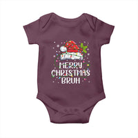 Merry Christmas Bruh Baby Onesie Funny Saying Santa Claus Christmas Lights Pajama