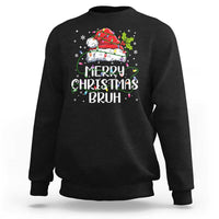 Merry Christmas Bruh Sweatshirt Funny Saying Santa Claus Christmas Lights Pajama - Wonder Print Shop