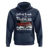 Teacher Christmas Hoodie Vintage Jolliest Bunch Of Teachers This Side Of The Hallway