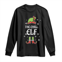 Funny Christmas Chill Guy Long Sleeve Shirt The Chill Elf Meme Xmas Family Match