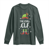 Funny Christmas Chill Guy Long Sleeve Shirt The Chill Elf Meme Xmas Family Match