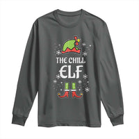 Funny Christmas Chill Guy Long Sleeve Shirt The Chill Elf Meme Xmas Family Match