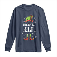 Funny Christmas Chill Guy Long Sleeve Shirt The Chill Elf Meme Xmas Family Match