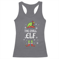 Funny Christmas Chill Guy Racerback Tank Top The Chill Elf Meme Xmas Family Match