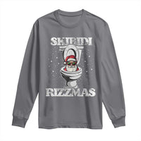 Funny Christmas Long Sleeve Shirt Skibidi Rizzmas Rizz Santa Toilet Kid Cool