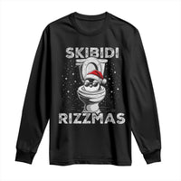 Funny Christmas Long Sleeve Shirt Skibidi Rizzmas Rizz Santa Toilet Penguin Kid Cool