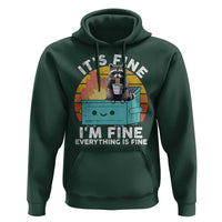 Funny Racoon Hoodie Eating Instant Noodle Cup Dumpster Fire Everything Is Fine Meme