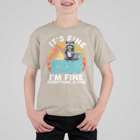 Funny Racoon T Shirt For Kid Eating Instant Noodle Cup Dumpster Fire Everything Is Fine Meme - Wonder Print Shop