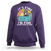 Funny Racoon Sweatshirt Eating Instant Noodle Cup Dumpster Fire Everything Is Fine Meme - Wonder Print Shop