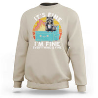 Funny Racoon Sweatshirt Eating Instant Noodle Cup Dumpster Fire Everything Is Fine Meme - Wonder Print Shop