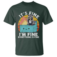 Funny Racoon T Shirt Eating Instant Noodle Cup Dumpster Fire Everything Is Fine Meme - Wonder Print Shop