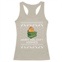 Funny Christmas Racerback Tank Top Warm Holiday Wishes Dumpster Fire Ugly Christmas