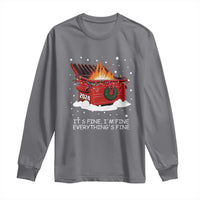 Dumpster Fire Long Sleeve Shirt Everything’s Fine Funny Christmas