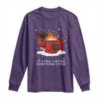 Dumpster Fire Long Sleeve Shirt Everything’s Fine Funny Christmas