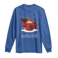 Dumpster Fire Long Sleeve Shirt Everything’s Fine Funny Christmas