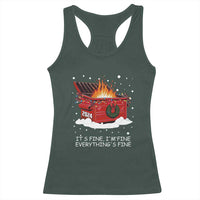 Dumpster Fire Racerback Tank Top Everything’s Fine Funny Christmas