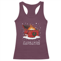 Dumpster Fire Racerback Tank Top Everything’s Fine Funny Christmas