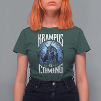 Christmas Krampus T Shirt For Women Krampusnacht Monster Krampus Is Coming - Wonder Print Shop