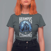 Christmas Krampus T Shirt For Women Krampusnacht Monster Krampus Is Coming - Wonder Print Shop
