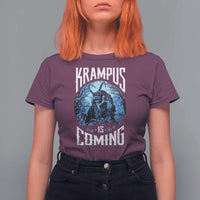 Christmas Krampus T Shirt For Women Krampusnacht Monster Krampus Is Coming - Wonder Print Shop