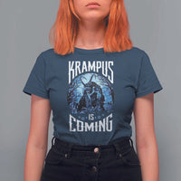 Christmas Krampus T Shirt For Women Krampusnacht Monster Krampus Is Coming - Wonder Print Shop