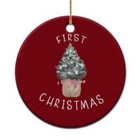 My First Christmas Ceramic Ornament Baby's First Holiday Xmas Tree Bow - Wonder Print Shop