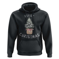 My First Christmas Hoodie Baby's First Holiday Xmas Tree Bow - Wonder Print Shop